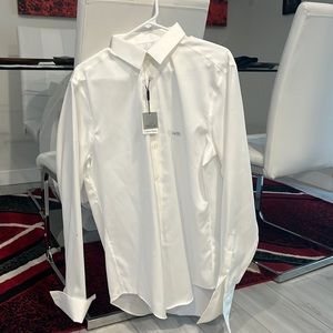 Calvin Klein slim fit performance dress shirt.
